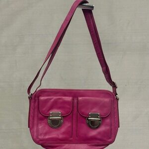 Fossil Riley Fuchsia Leather Crossbody Bag Shoulder Purse Pink Y2K Baddie Bratz